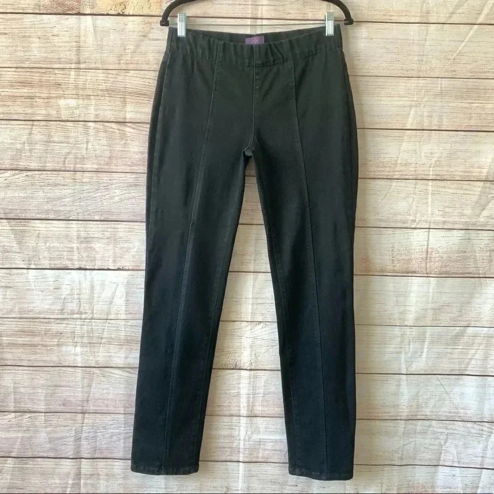 NYDJ Pull On Legging Women’s Size 4 Black Slim St Leg Elastic Waist Lift Tuck